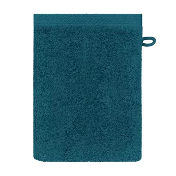 Gant de toilette pur coton 550 g/m² uni bleu Elea canard