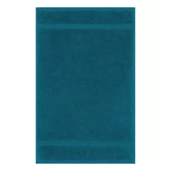 Serviette invites pur coton 550 g/m² uni bleu Elea canard