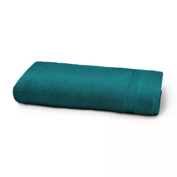 Drap de douche pur coton 550 g/m² uni vert Elea emeraude