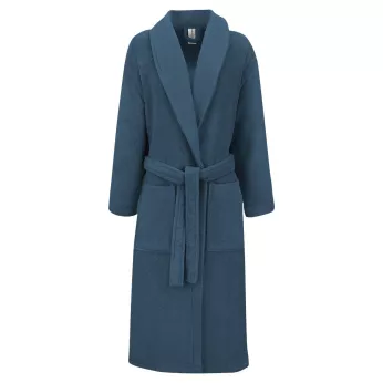 Peignoir pur coton 420 g/m² uni bleu Elea bleu ardoise
