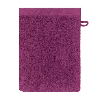 Wash mitt 100% cotton 550 gsm plain purple Elea raisin