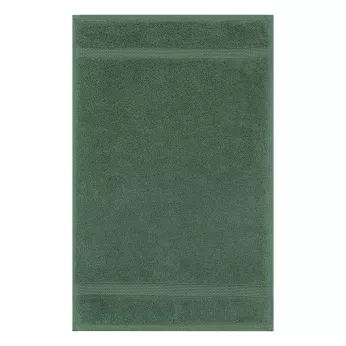 Serviette invites pur coton 550 g/m² uni vert Elea kaki