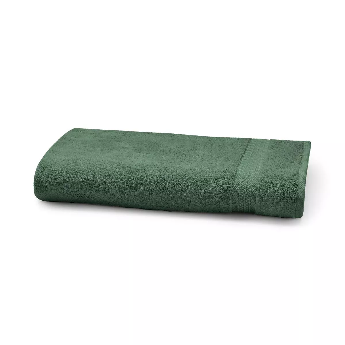 Serviette eponge pur coton 550 g/m² uni vert Elea kaki