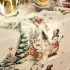 Napkin linen & cotton prewashed 150 gsm printed green red Bonhommes de neige vintage