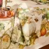 Napkin linen & cotton prewashed 190 gsm printed beige orange Delices d'automne potiron