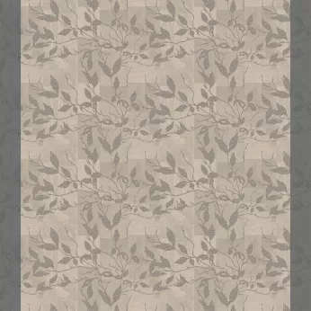 Nappe sur mesure pur coton enduit 220 g/m² motif jacquard gris anthracite Mille prunus silver
