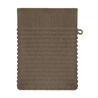 Gant de toilette pur coton 575 g/m² uni brun marron Vitae chocolat