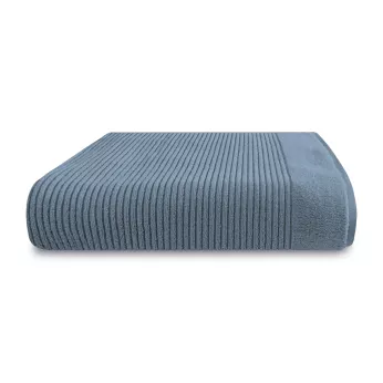 Drap de bain pur coton 575 g/m² uni bleu Vitae givre