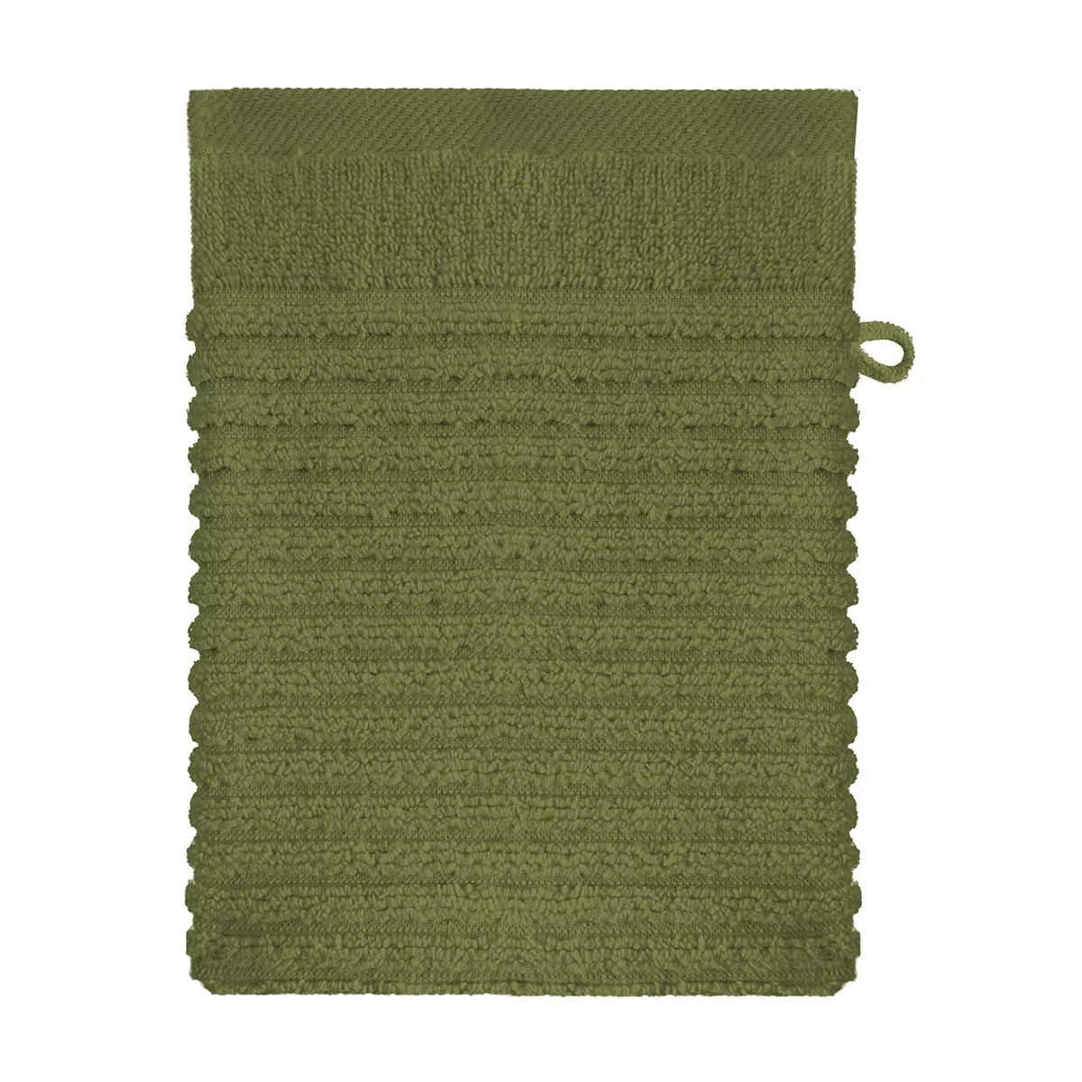 Gant de toilette pur coton 575 g/m² uni vert Vitae mousse