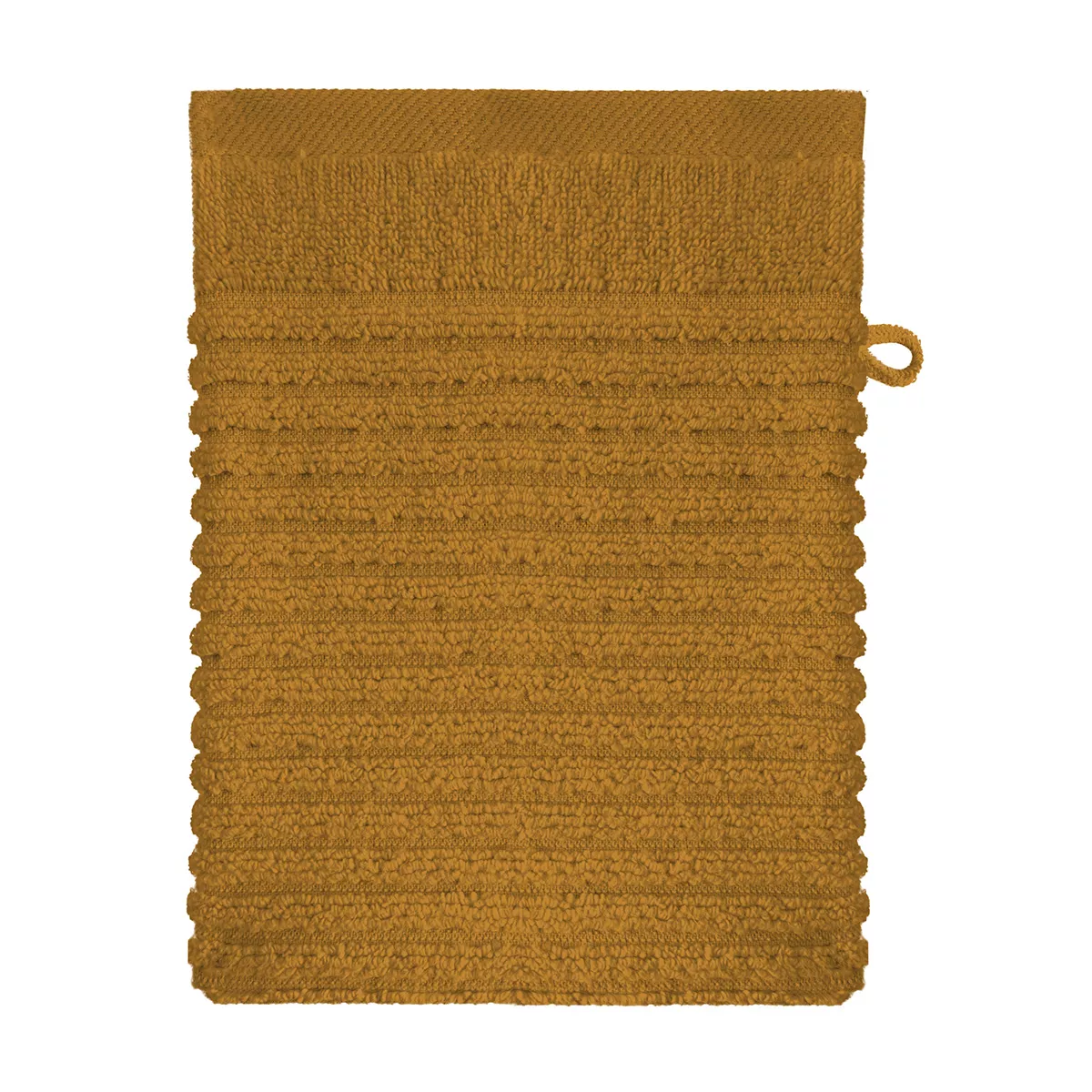 Gant de toilette pur coton 575 g/m² uni jaune Vitae ocre