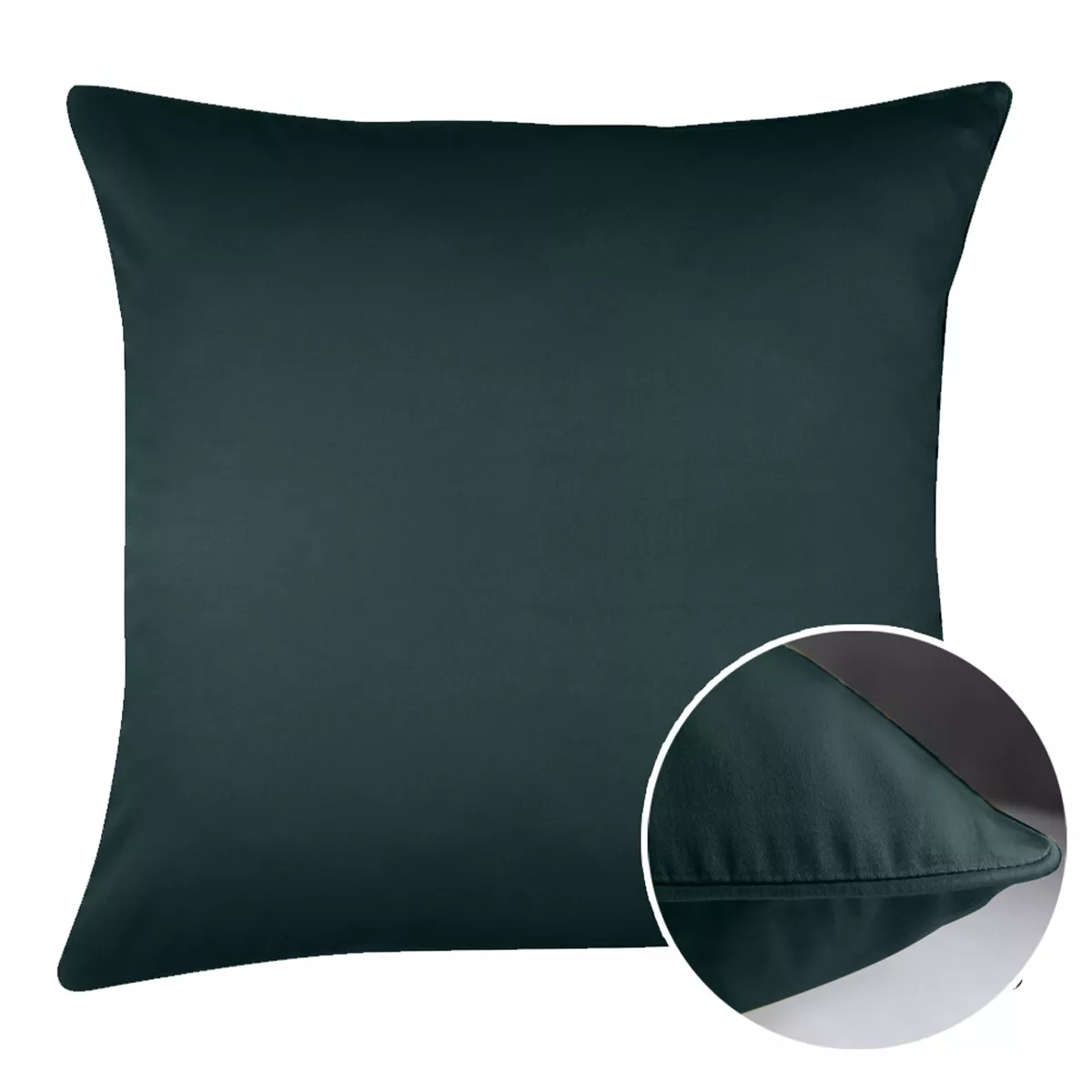 Pillowcase cotton sateen 115 gsm plain teal Ava uni vert anglais