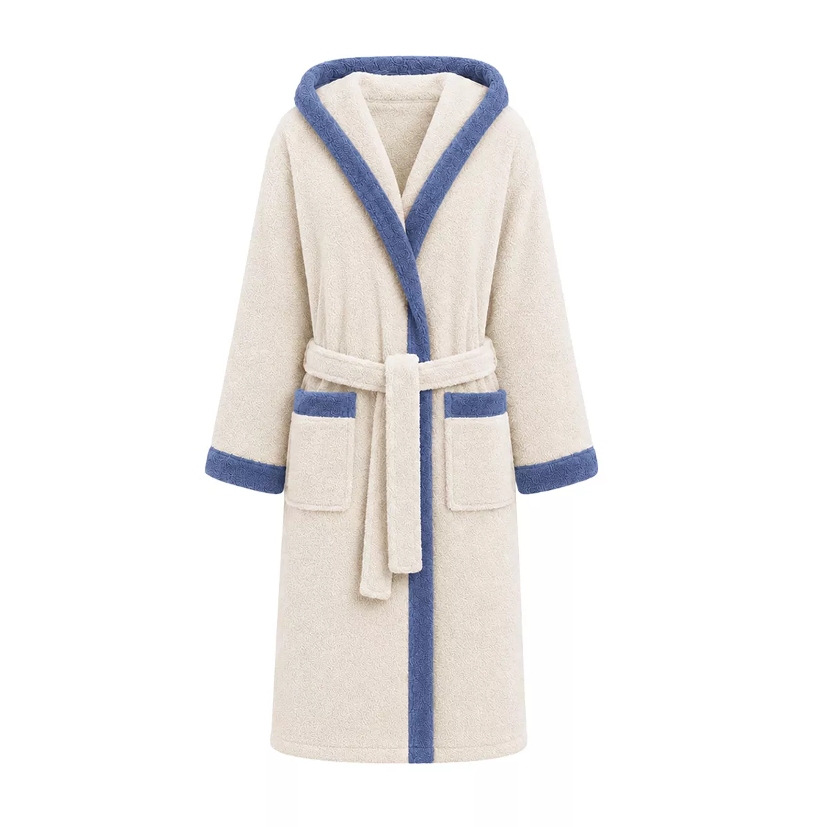 Peignoir a capuche reine baumwolle 380 g/m² uni blau rohe Club blanc casse