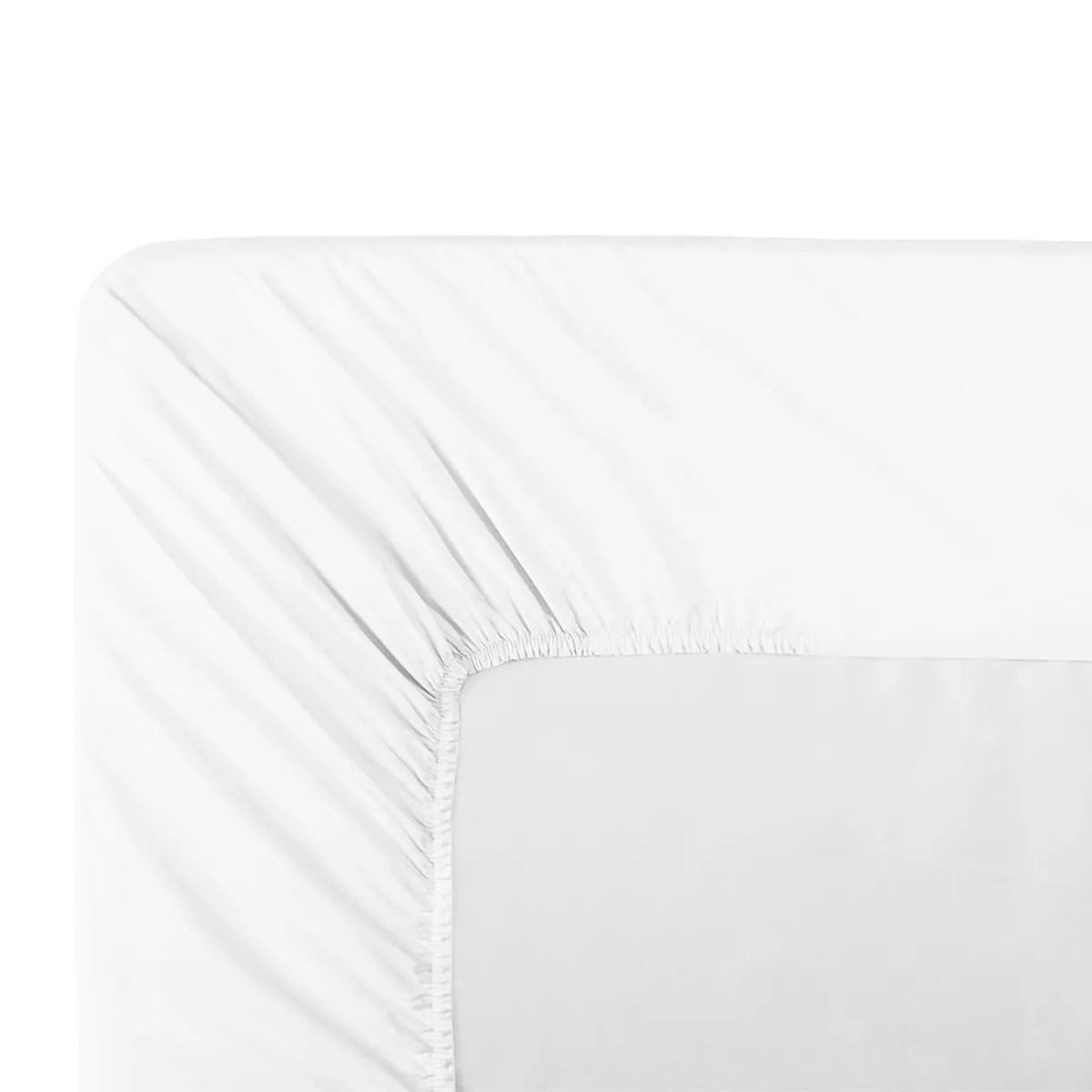 Drap housse b35 percale de coton uni blanc Giulia blanc