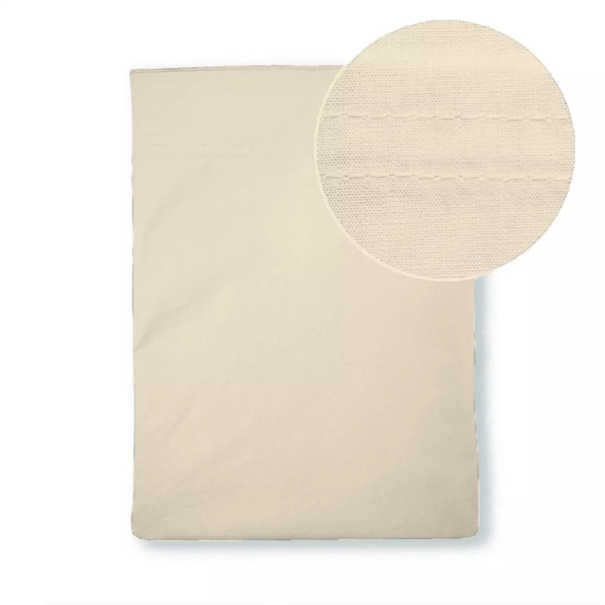 Drap plat percale de coton uni ivoire Giulia ivoire