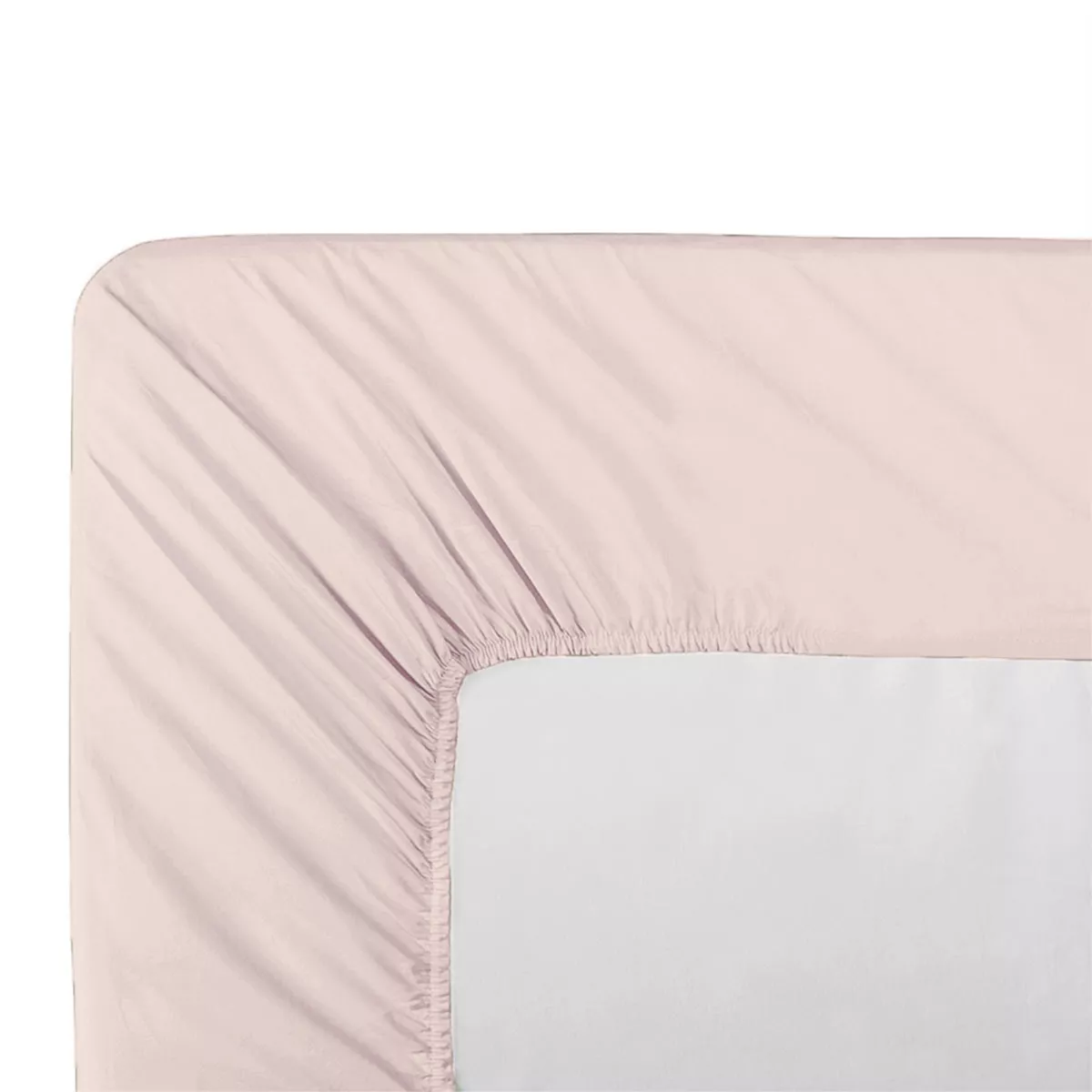 Drap housse b35 percale de coton uni rose Giulia petale