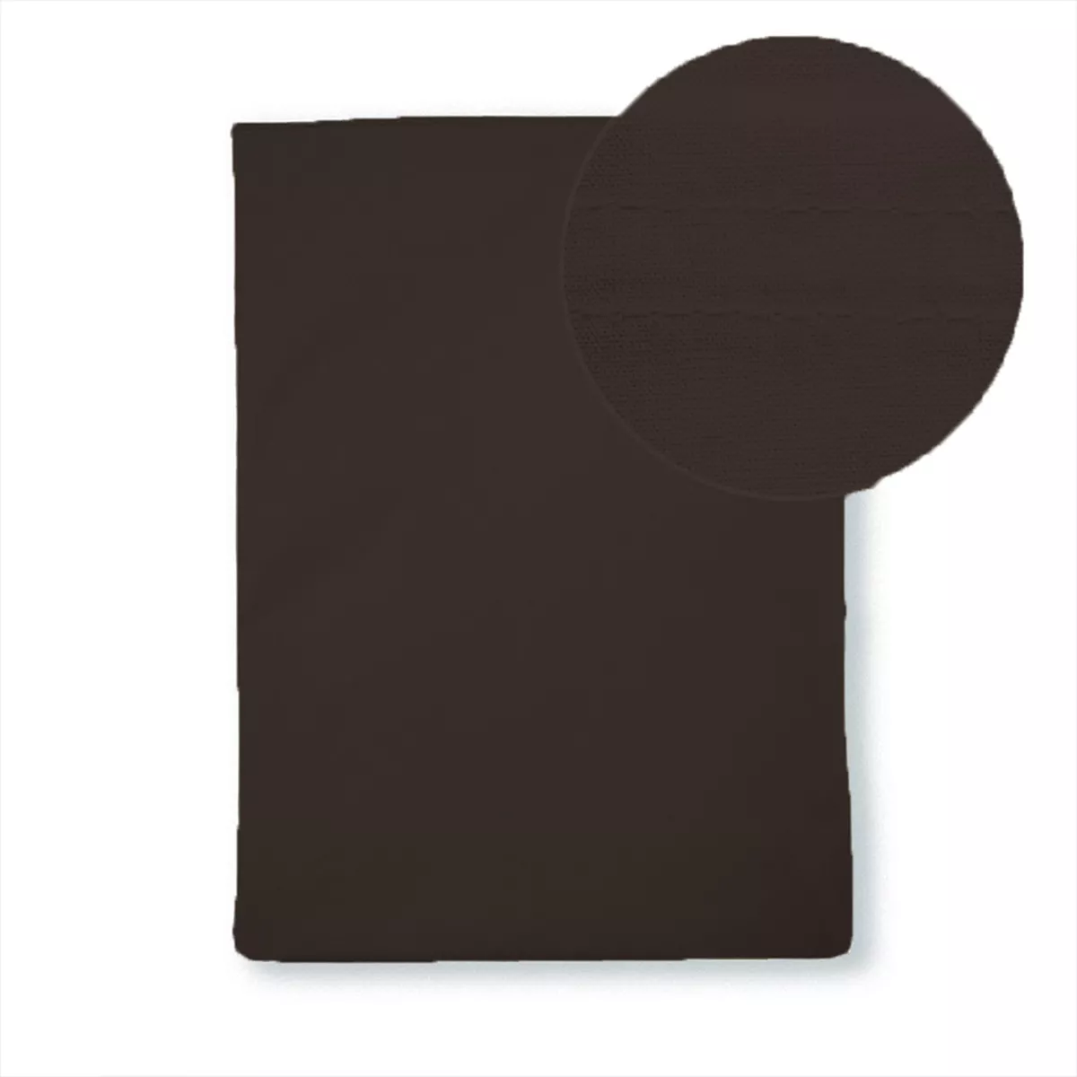 Bettlaken perkal-baumwolle uni chocolat Giulia chocolat
