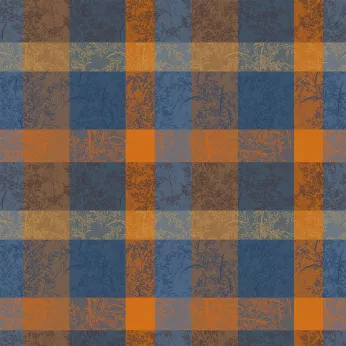 Maßgeschneiderte tischdecke reine baumwolle 220 g/m² jacquard-muster blau braun Mille branchages crepuscule