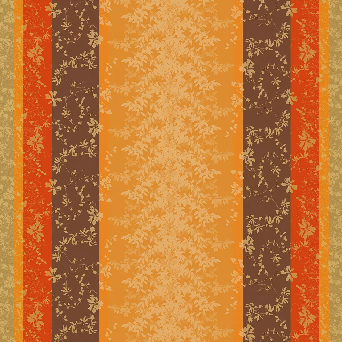 Maßgeschneiderte tischdecke reine baumwolle 220 g/m² jacquard-muster orange kastanienbraun Mille lierres automne