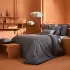 Housse de couette satin de coton 115 g/m² imprimé gris brun Tressages quartz