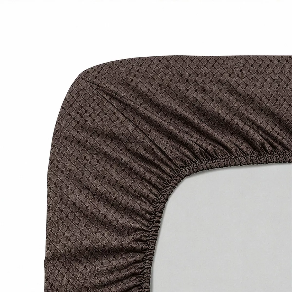 Drap housse b35 satin de coton 115 g/m² imprimé gris brun Tressages quartz