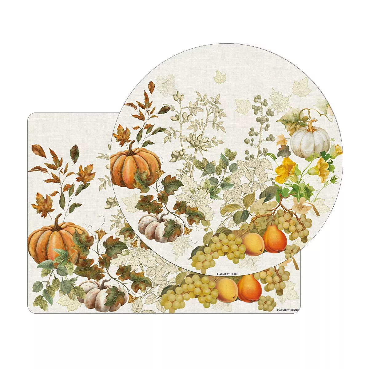 Table set vinyl 860 gsm printed beige orange Delices d'automne potiron