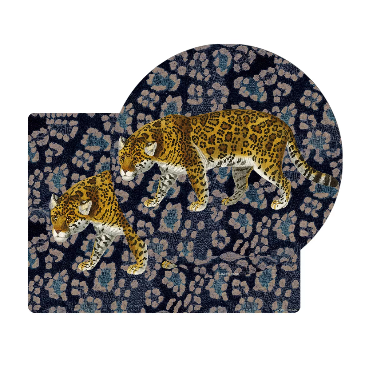 Table set vinyl 860 gsm printed yellow blue Jaguar fauve