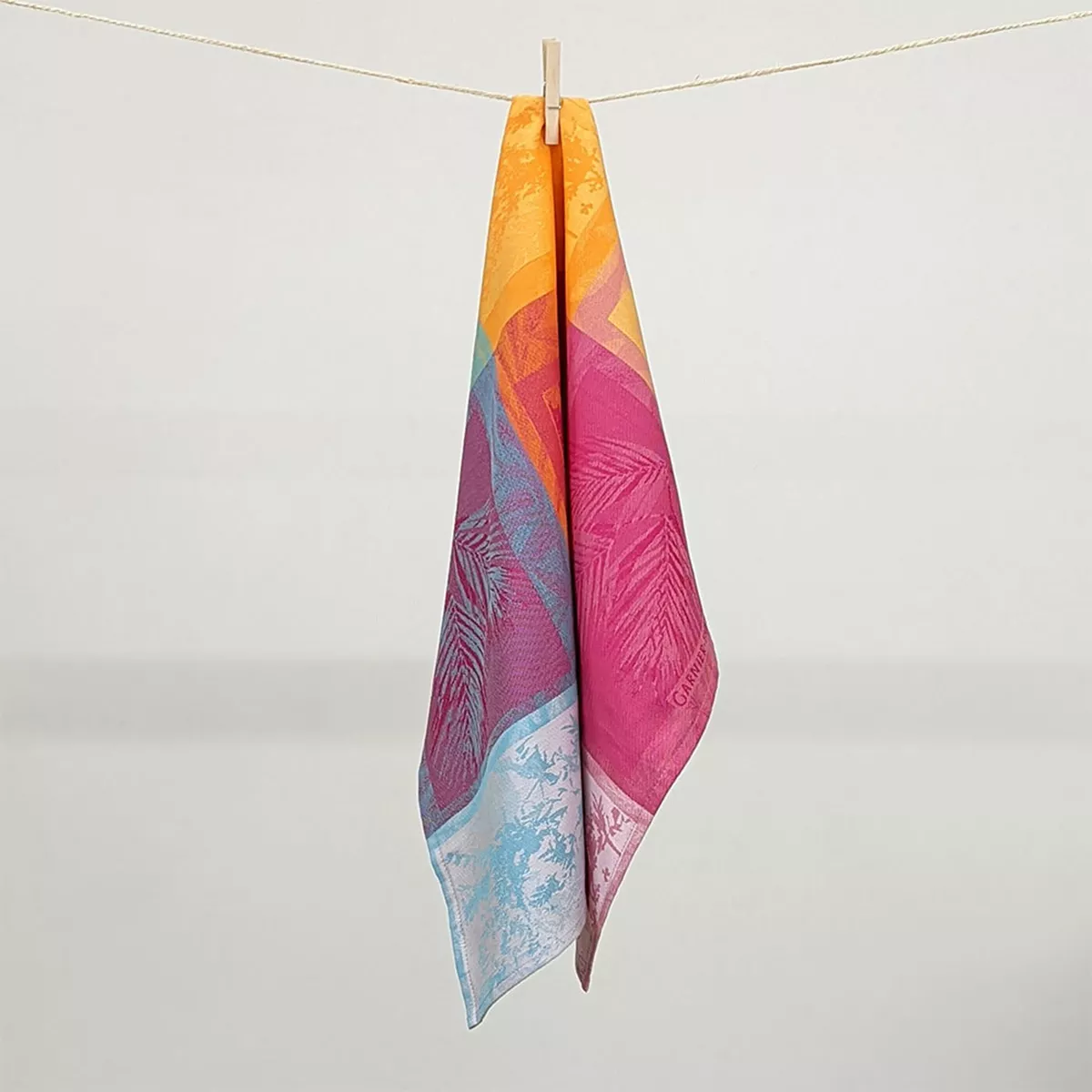 Kitchen towel 100% cotton jacquard pattern multicolor Mille vegetaux arc en ciel