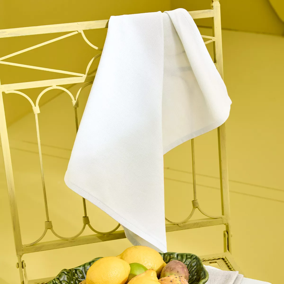 Napkin 100% cotton jacquard pattern white Bastide neige