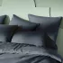Pillowcase cotton sateen jacquard pattern blue Vibrato bleu nuit