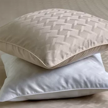 Kopfkissenbezug baumwollsatin jacquard-muster weiß Adagio blanc