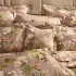 Taie d'oreiller satin de coton imprimé rose Magnolias rose fume