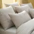 Pillowcase 100% cotton prewashed tissé teint brodé beige Monnaie du pape naturel