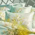 Pillowcase cotton sateen printed blue Mimosas d'ete turquoise
