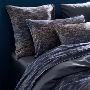 Pillowcase cotton sateen printed orange navy blue Mist nocturne