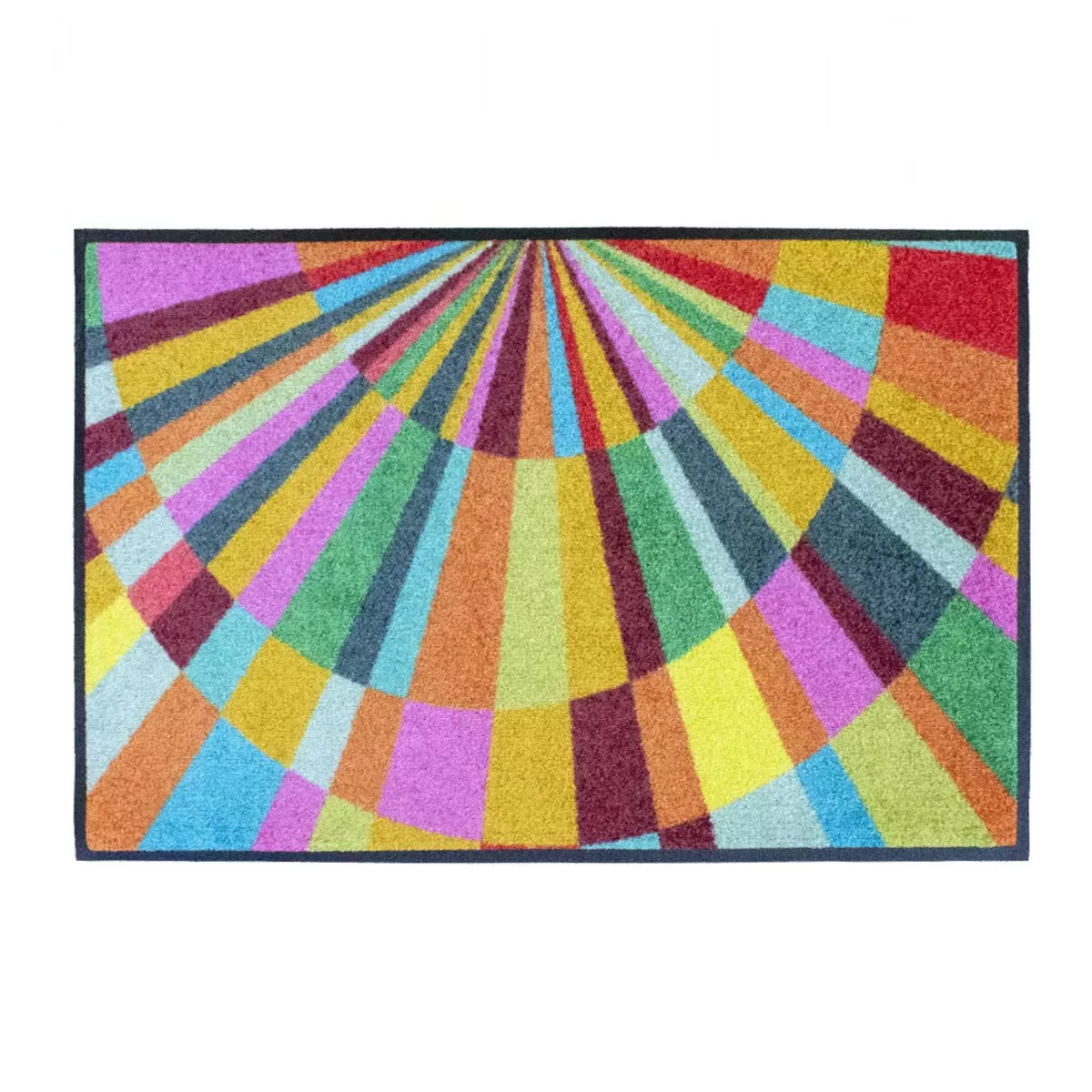 Tapis decor caoutchouc & nylon imprimé multicolore Eventail multicolore