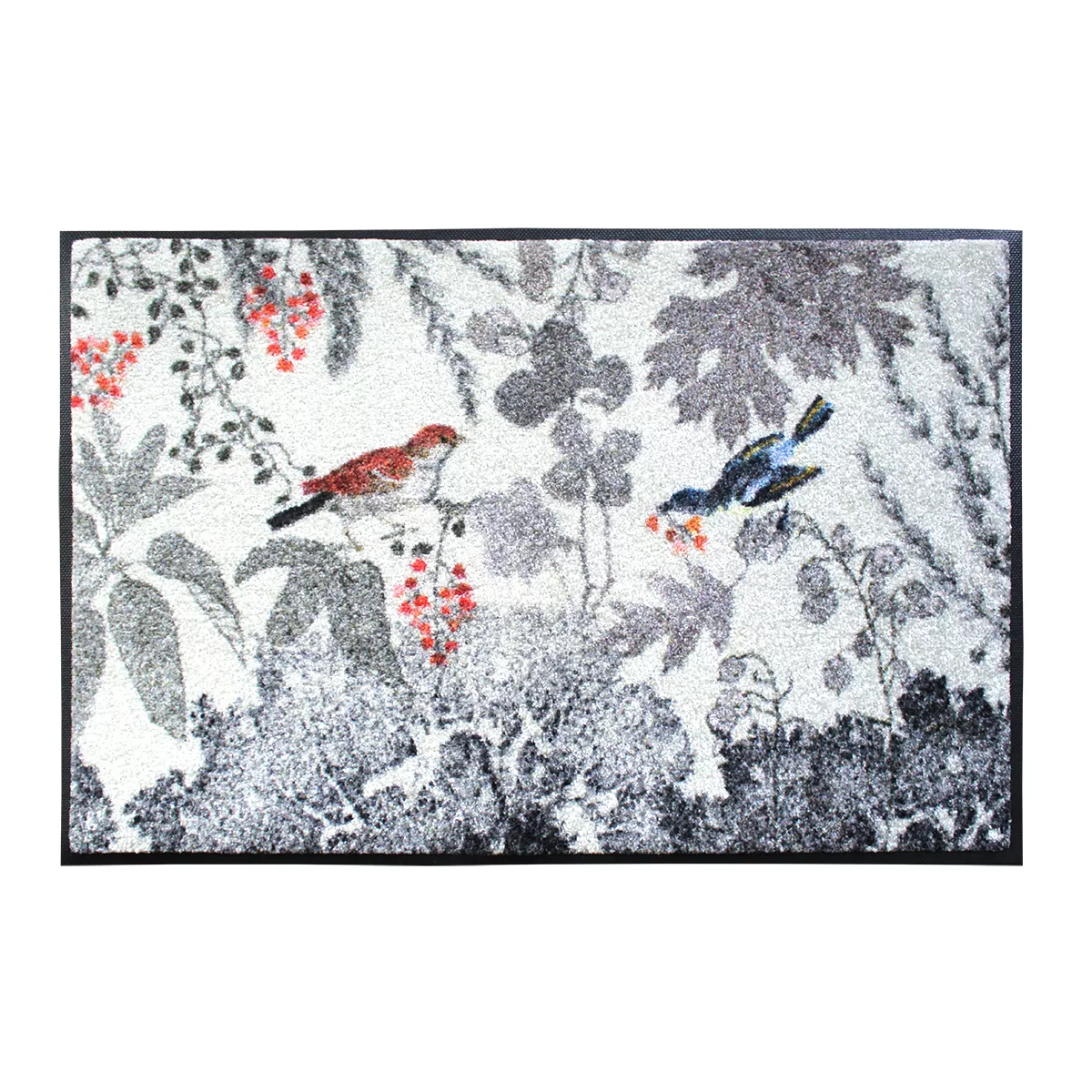 Decor mat caoutchouc & nylon printed multicolor Monochrome fusain
