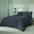 Bettbezug baumwollsatin jacquard-muster blau Vibrato bleu nuit